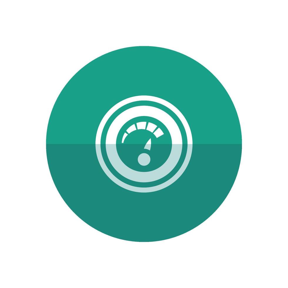 Dashboard icon in flat color circle style. Control panel, odometer, speedometer vector