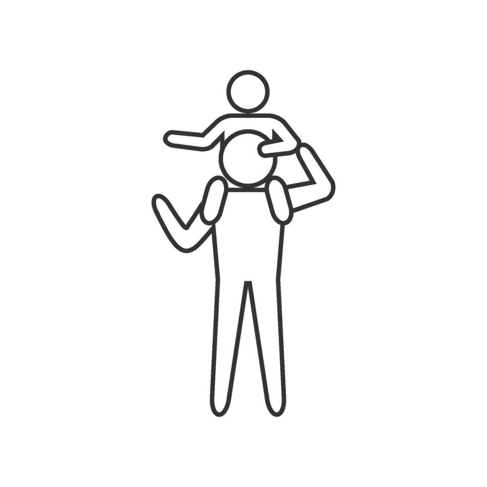 Man holding kid icon in thin outline style vector