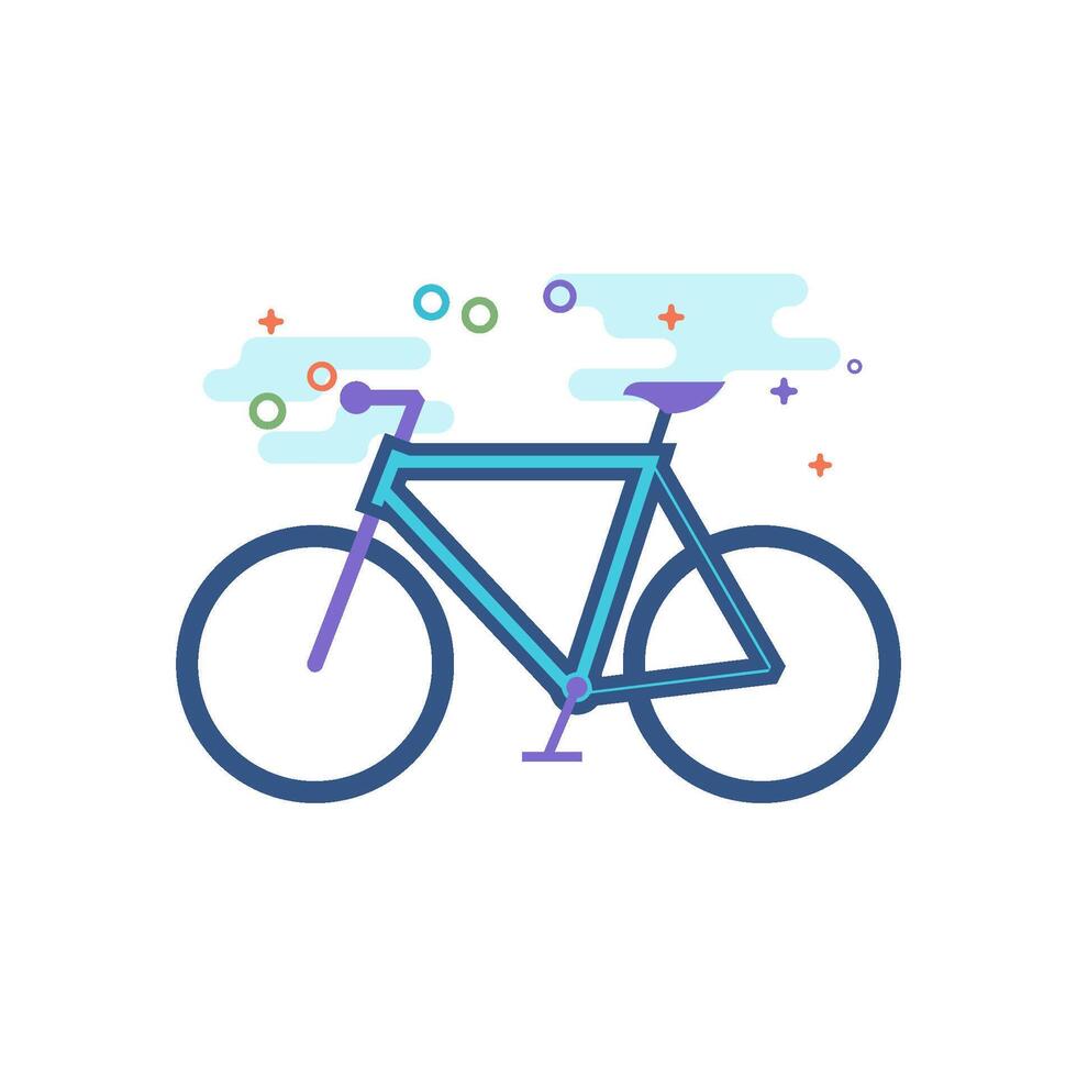 la carretera bicicleta icono plano color estilo vector ilustración