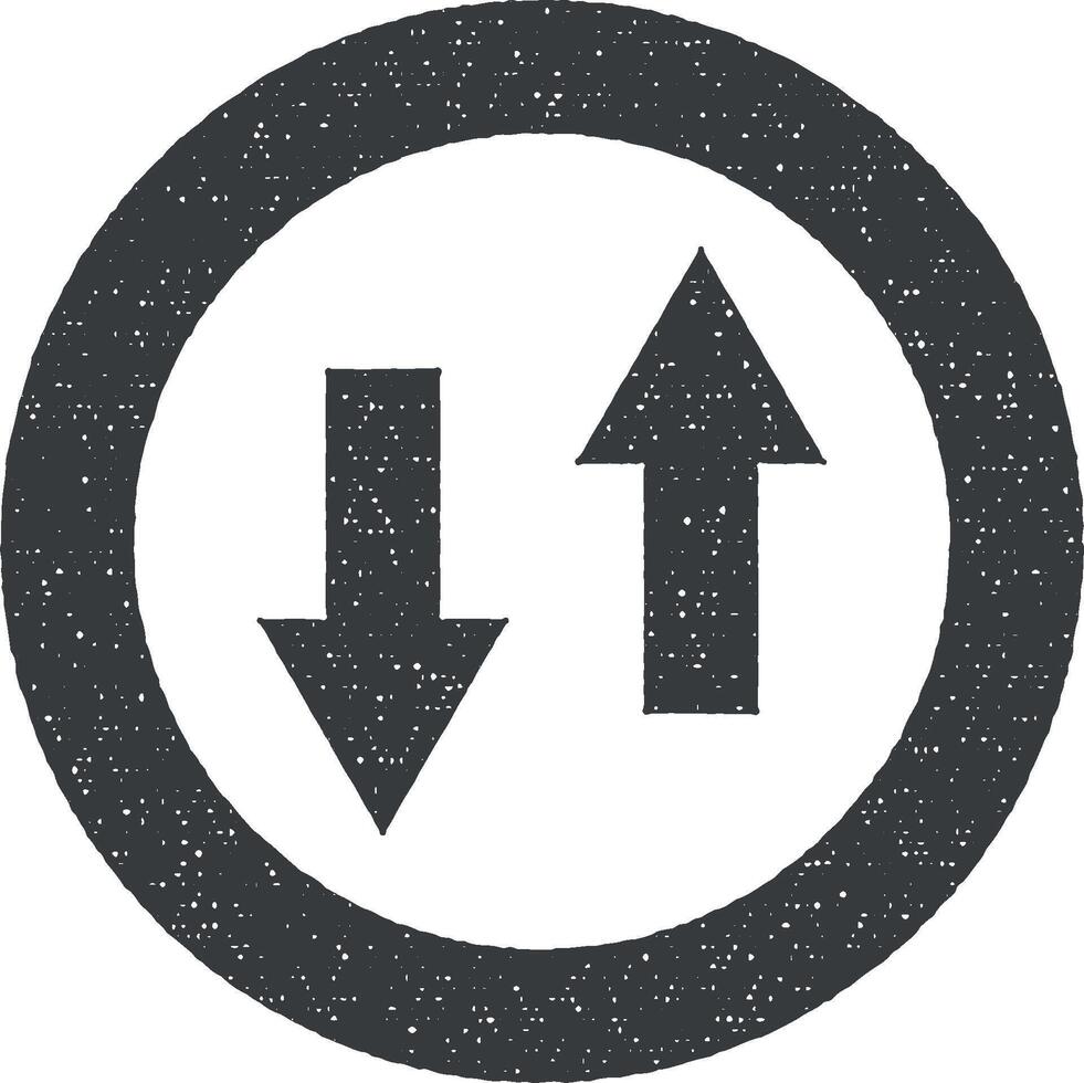 Arrow, opposite vector icon illustration with stamp effect
