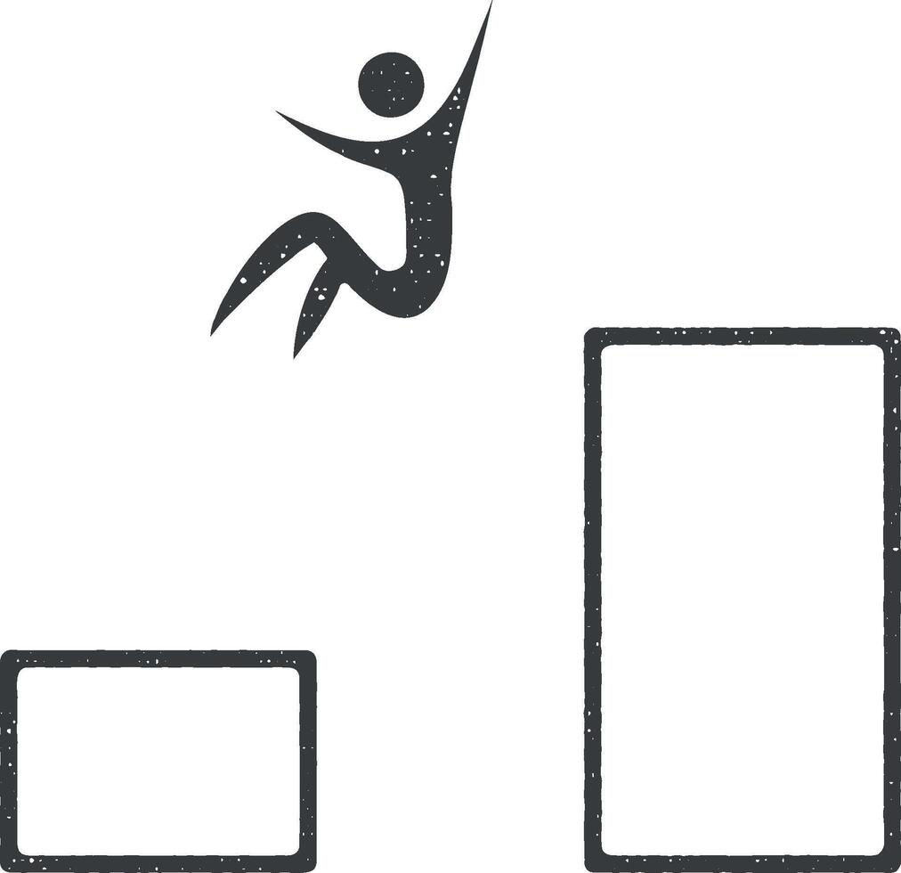 parkour vector icono ilustración con sello efecto