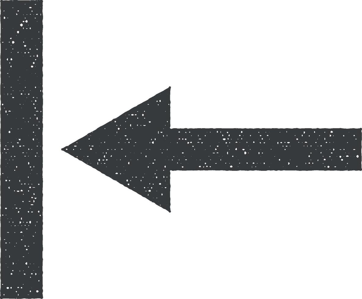 Arrow, backward vector icon illustration with stamp effect