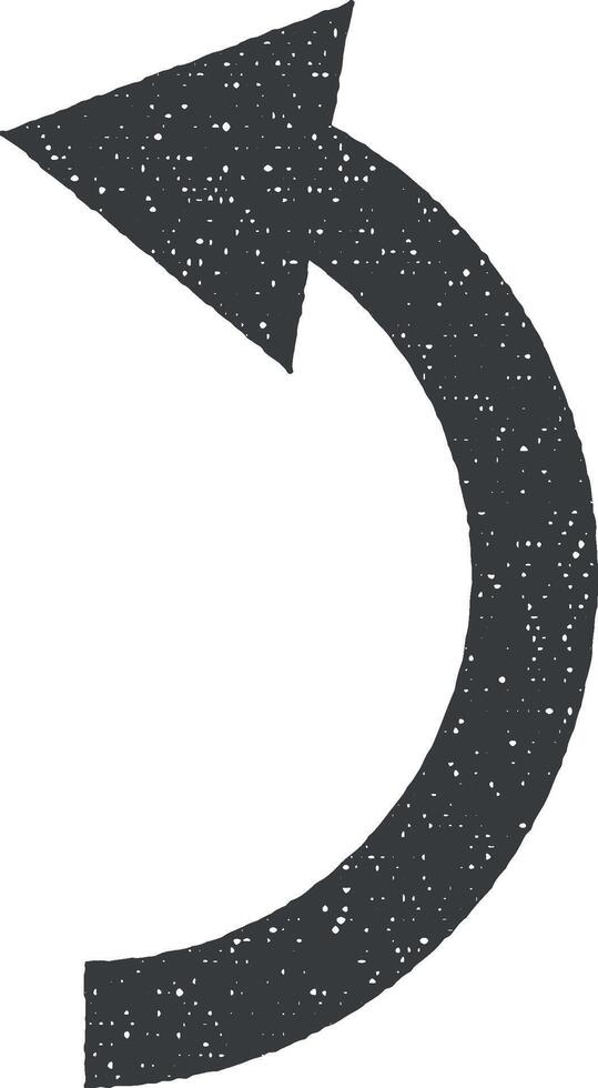 Arrow, backward vector icon illustration with stamp effect