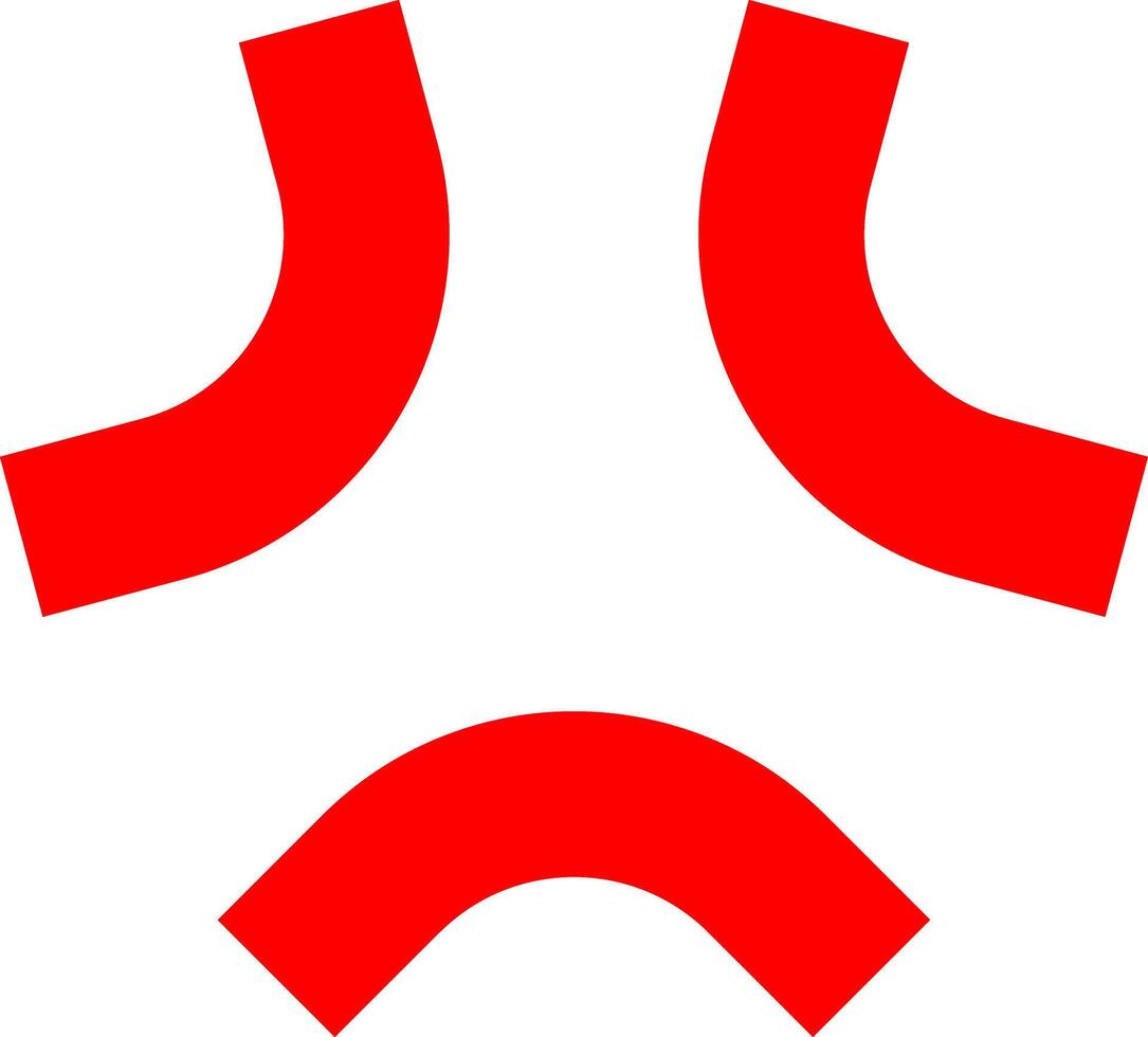 Red anger symbol icon vector