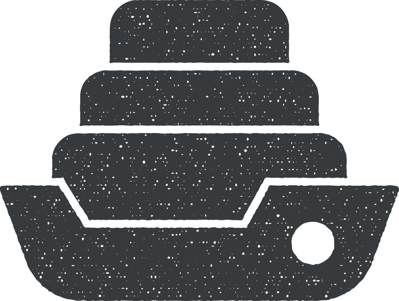 Cruise, liner, vessel vector icon illustration with stamp effect
