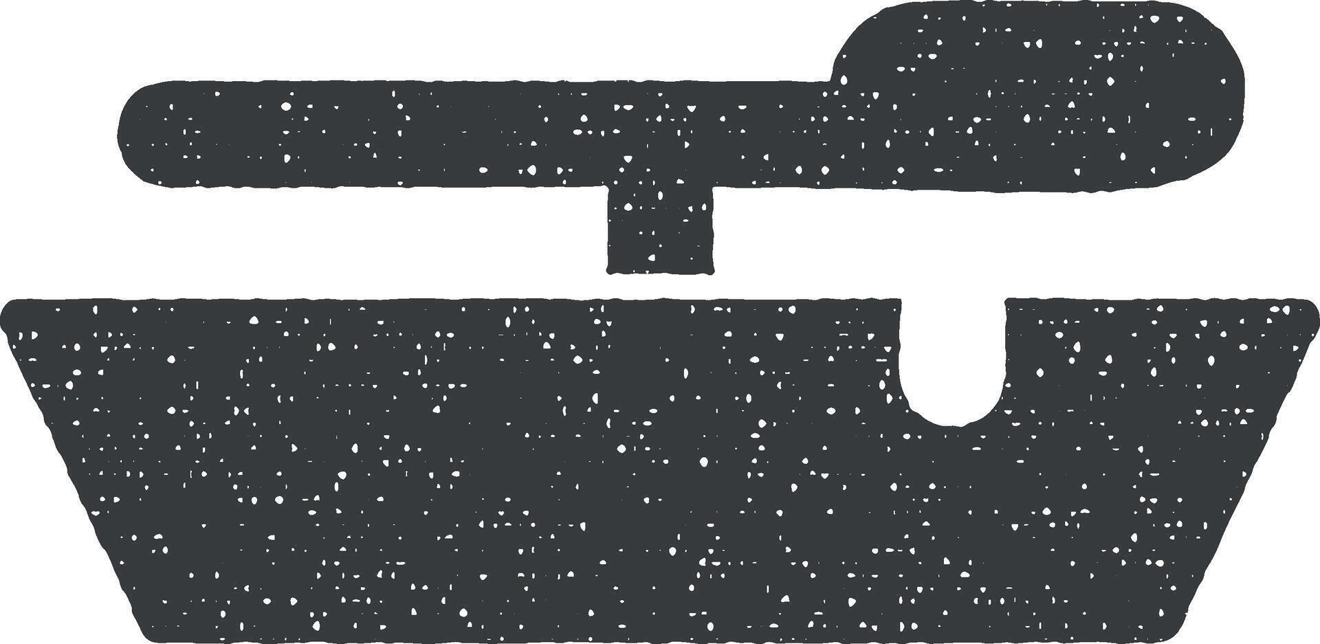 Boat, fishing, swim vector icon illustration with stamp effect