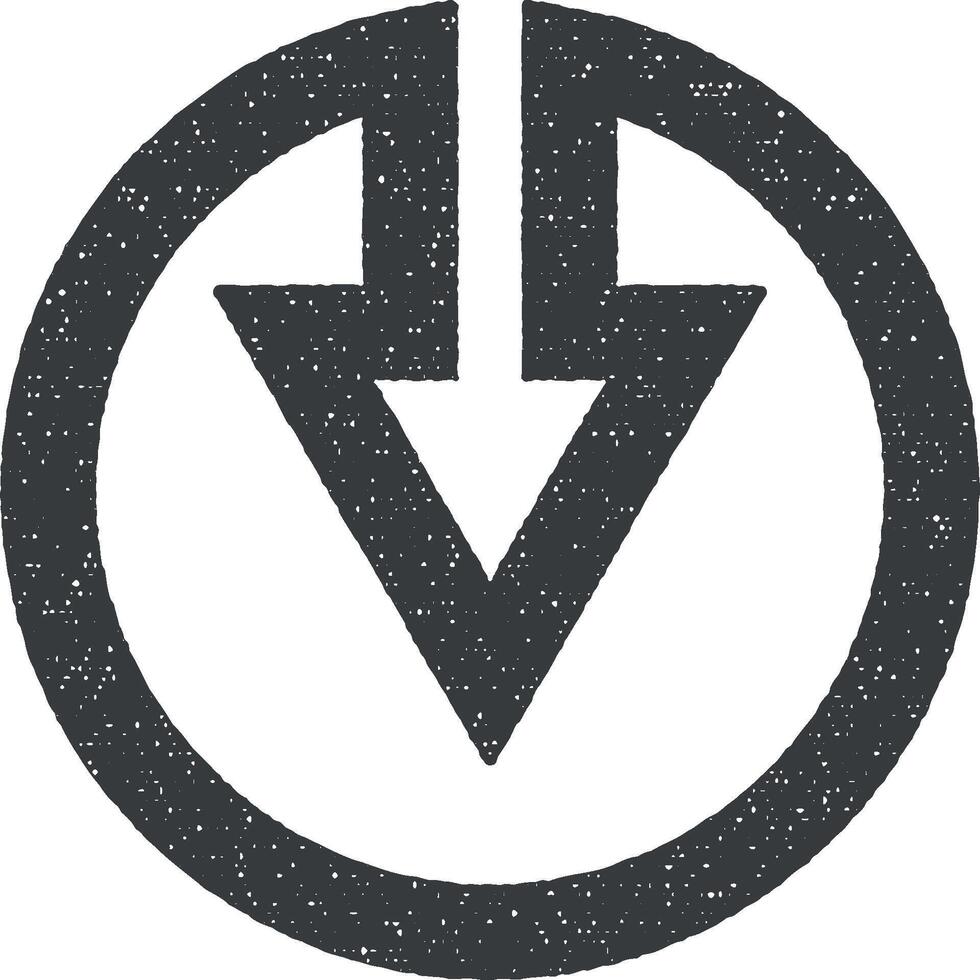 Arrow vector icon illustration with stamp effect