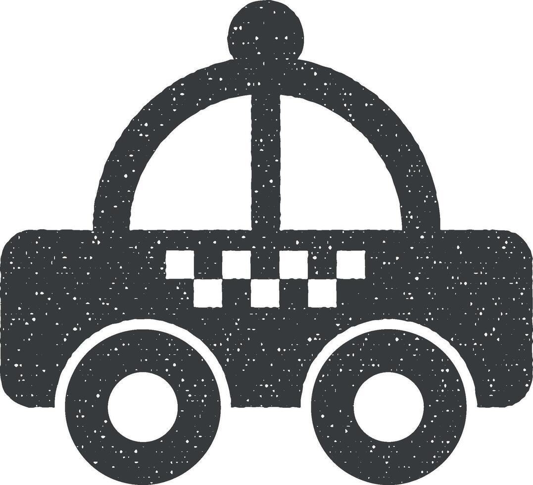 taxi car vector icon illustration with stamp effect