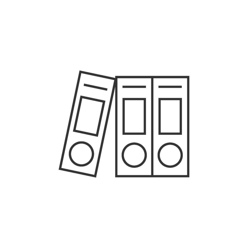 Office folder icon in thin outline style vector