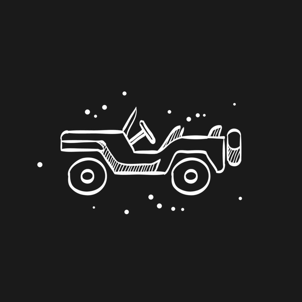 Military vehicle doodle sketch illustration vector