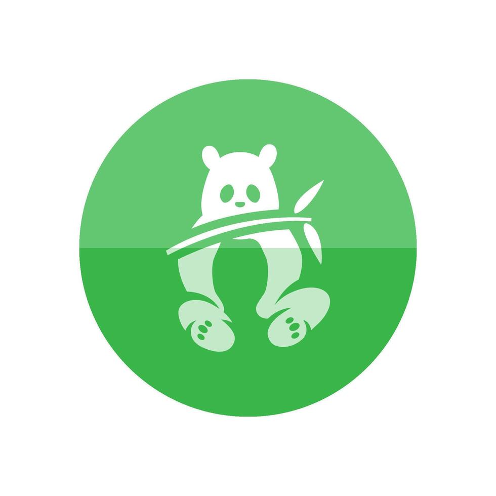 Panda icon in flat color circle style. Mammal china bamboo cute zoo vector