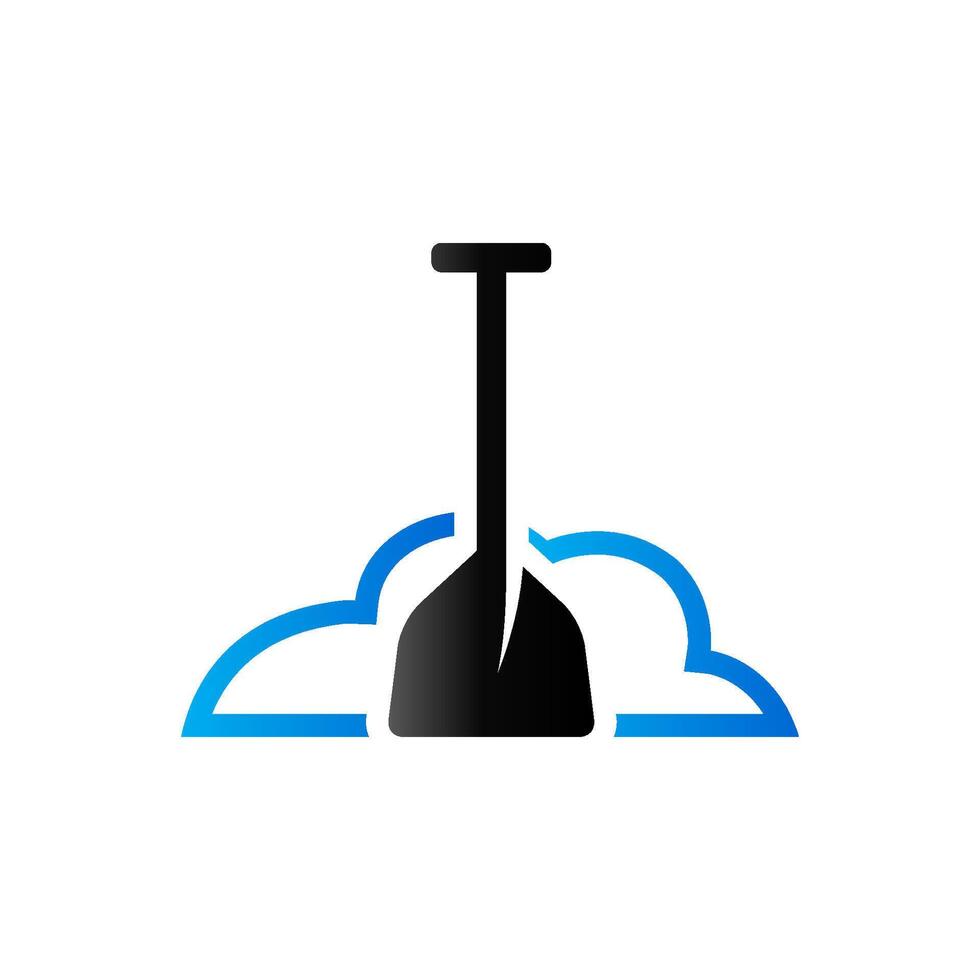 Snow and shovel icon in duo tone color. Winter cleaning vector