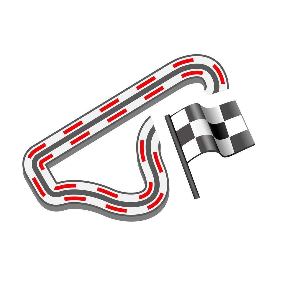 Race circuit icon in color. Sport transportation driving lane vector