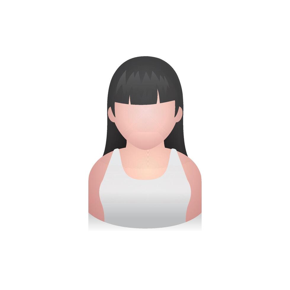 Girl avatar icon in colors. vector