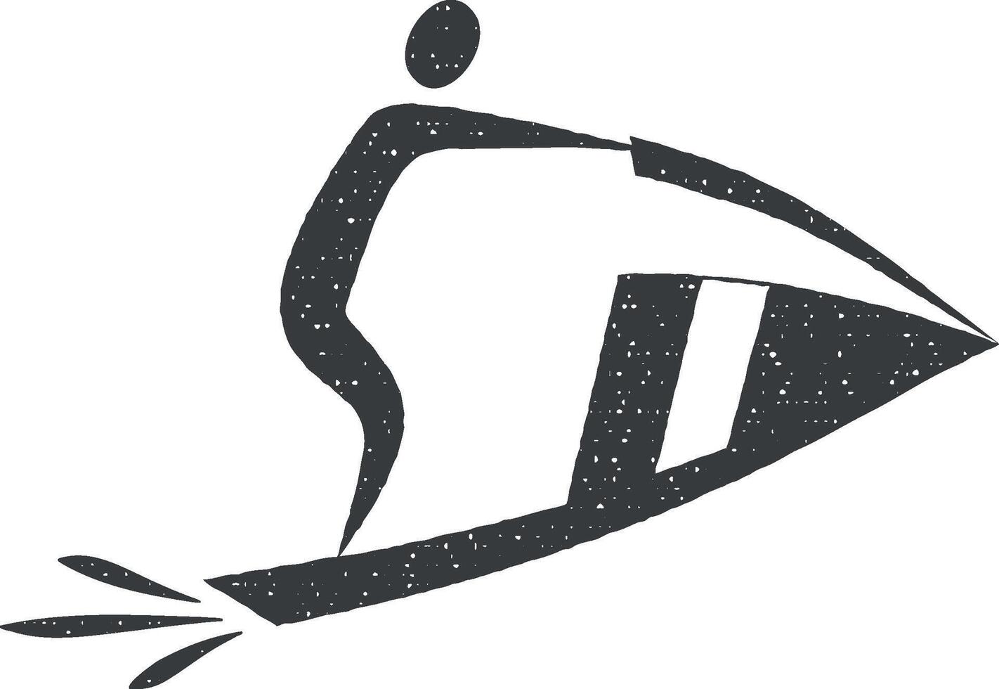 man on jet ski vector icon illustration with stamp effect