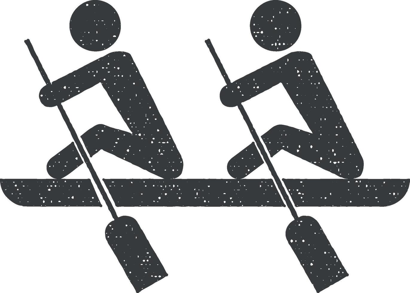 rowing vector icon illustration with stamp effect