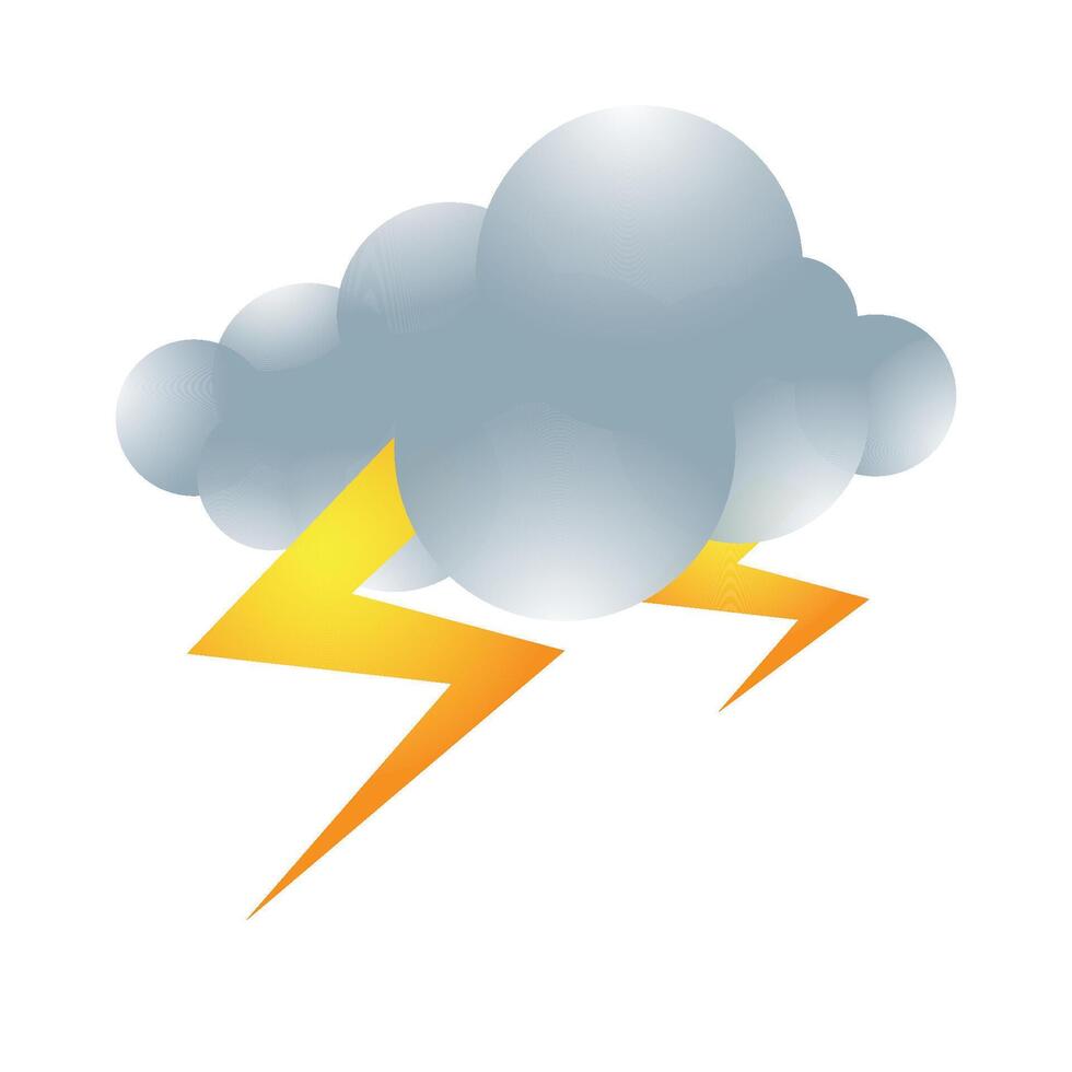 Weather overcast storm icon in color. Nature forecast thunder vector