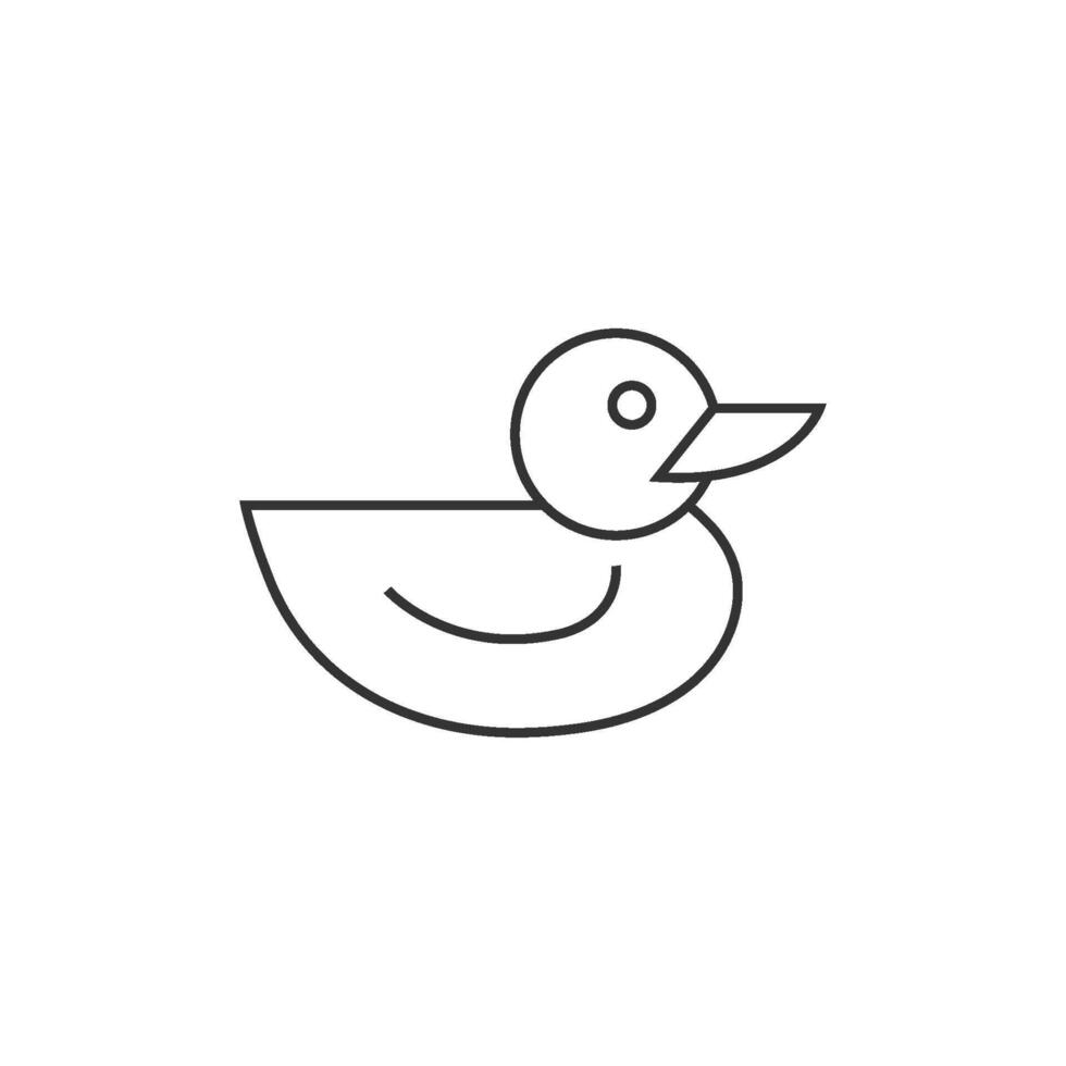 Rubber duck icon in thin outline style vector