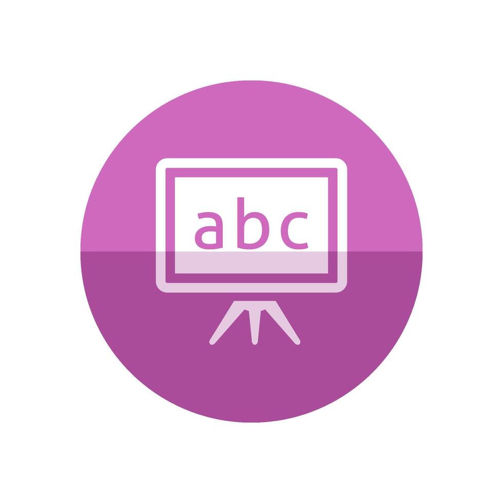 Blackboard icon in flat color circle style. Education school college physics math vector