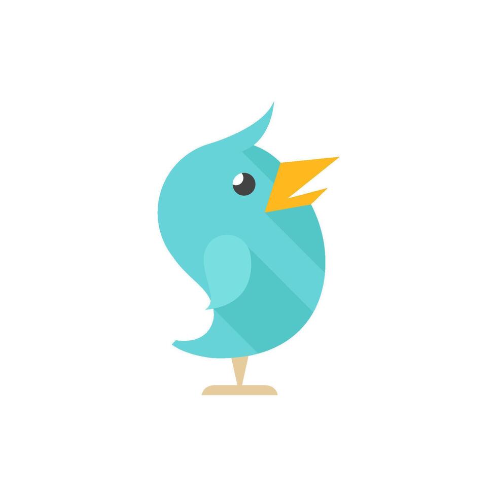 Bird icon in flat color style. Tweet social media networking promotion chirps vector
