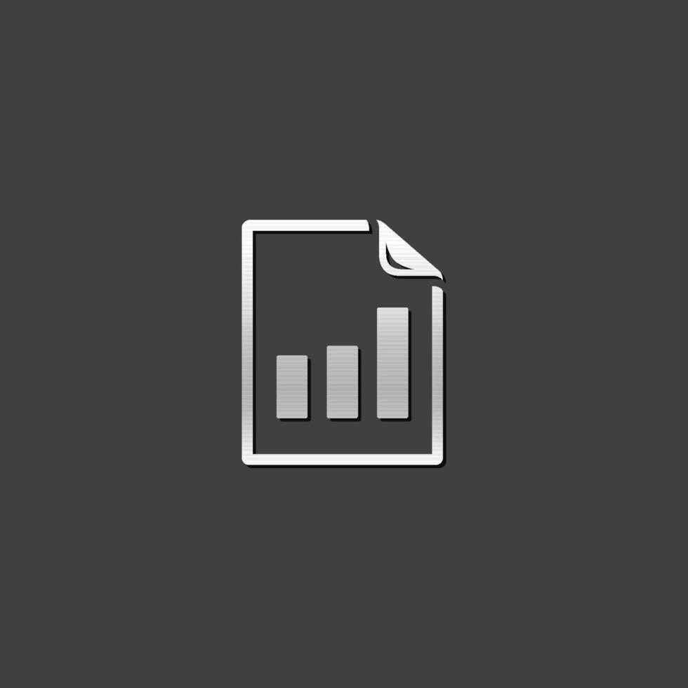 Bar chart icon in metallic grey color style. Finance report banking growth vector