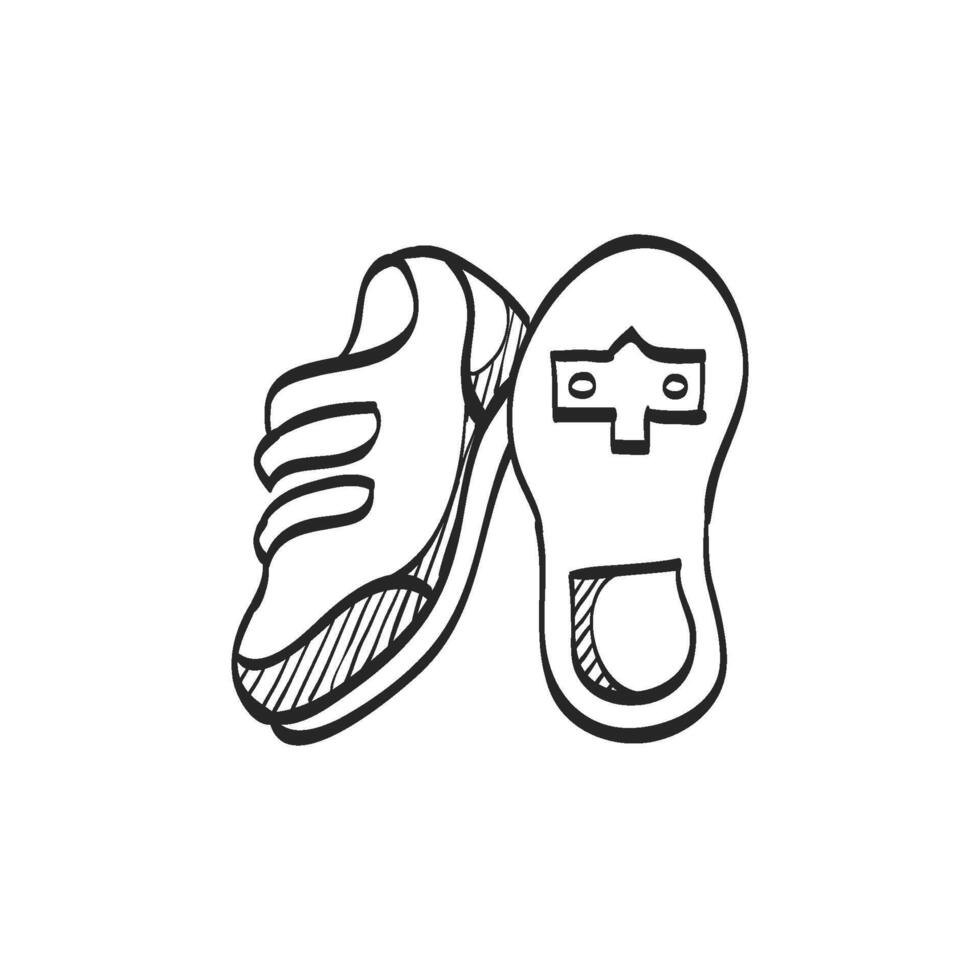 Hand drawn sketch icon cycling shoe vector