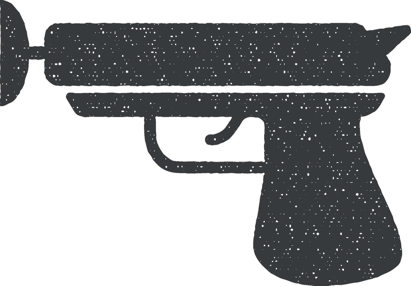 juguete pistola con velcro vector icono ilustración con sello efecto