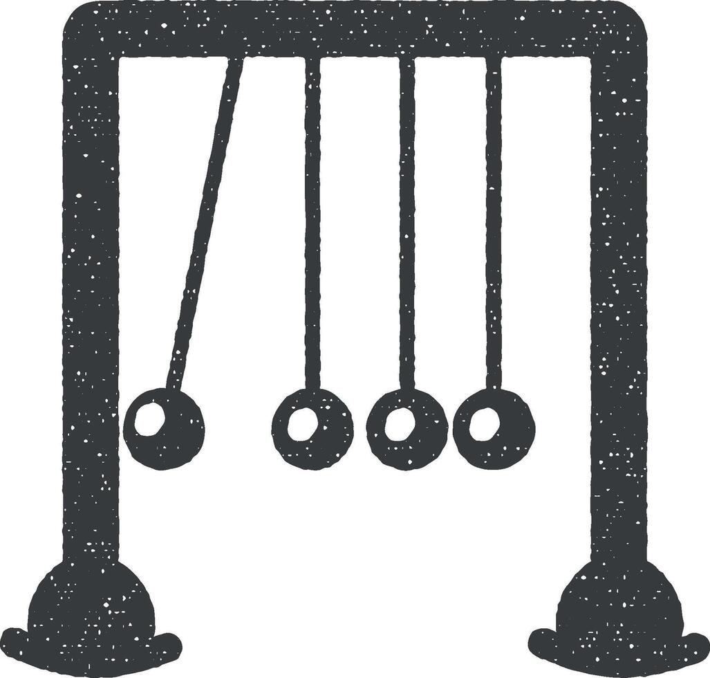 Newtons cradle vector icon illustration with stamp effect