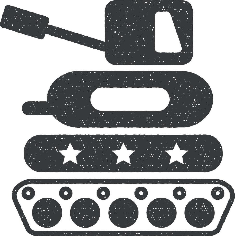 tanque juguete vector icono ilustración con sello efecto