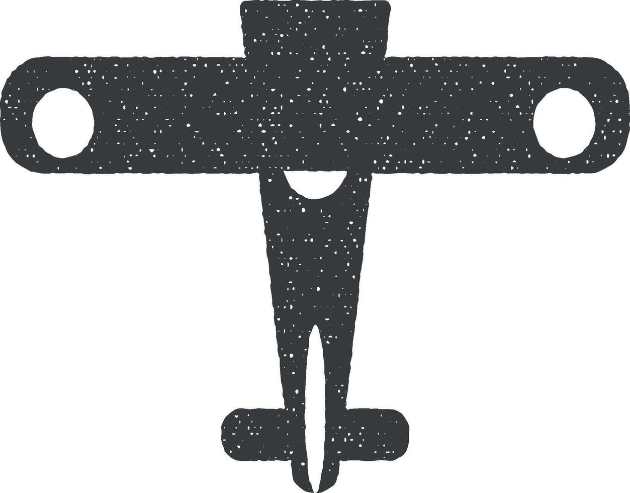 Toy plane vector icon illustration with stamp effect
