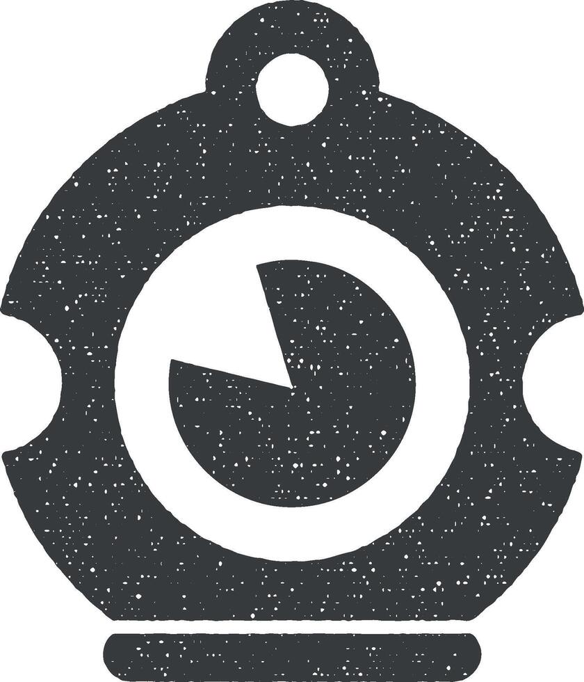 Bathyscaph, bathyscaphe, submarine vector icon illustration with stamp effect