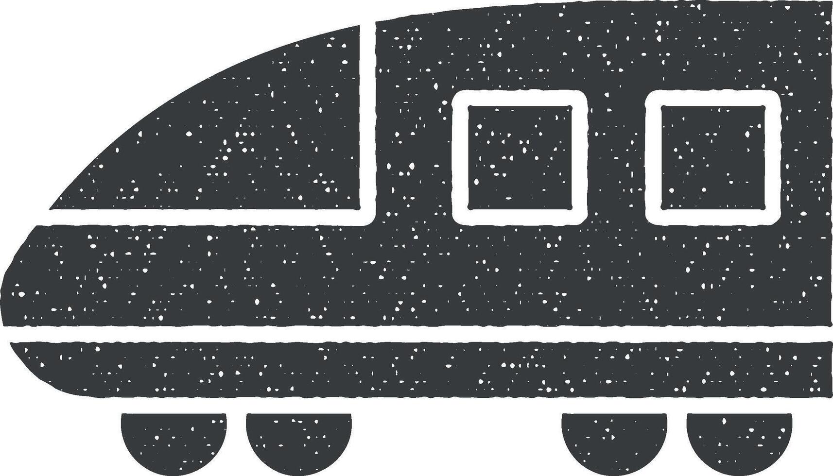 Modern high speed train vector icon illustration with stamp effect