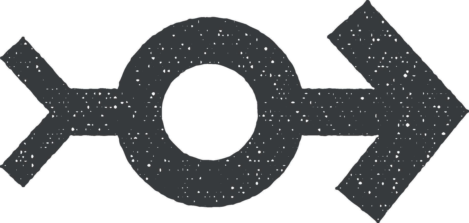 Arrow, circle vector icon illustration with stamp effect