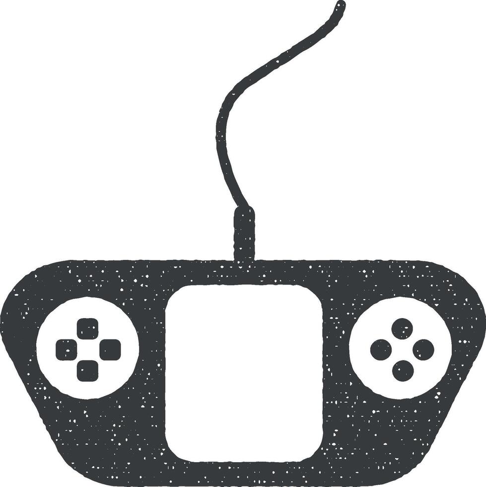 Game controller vector icon illustration with stamp effect