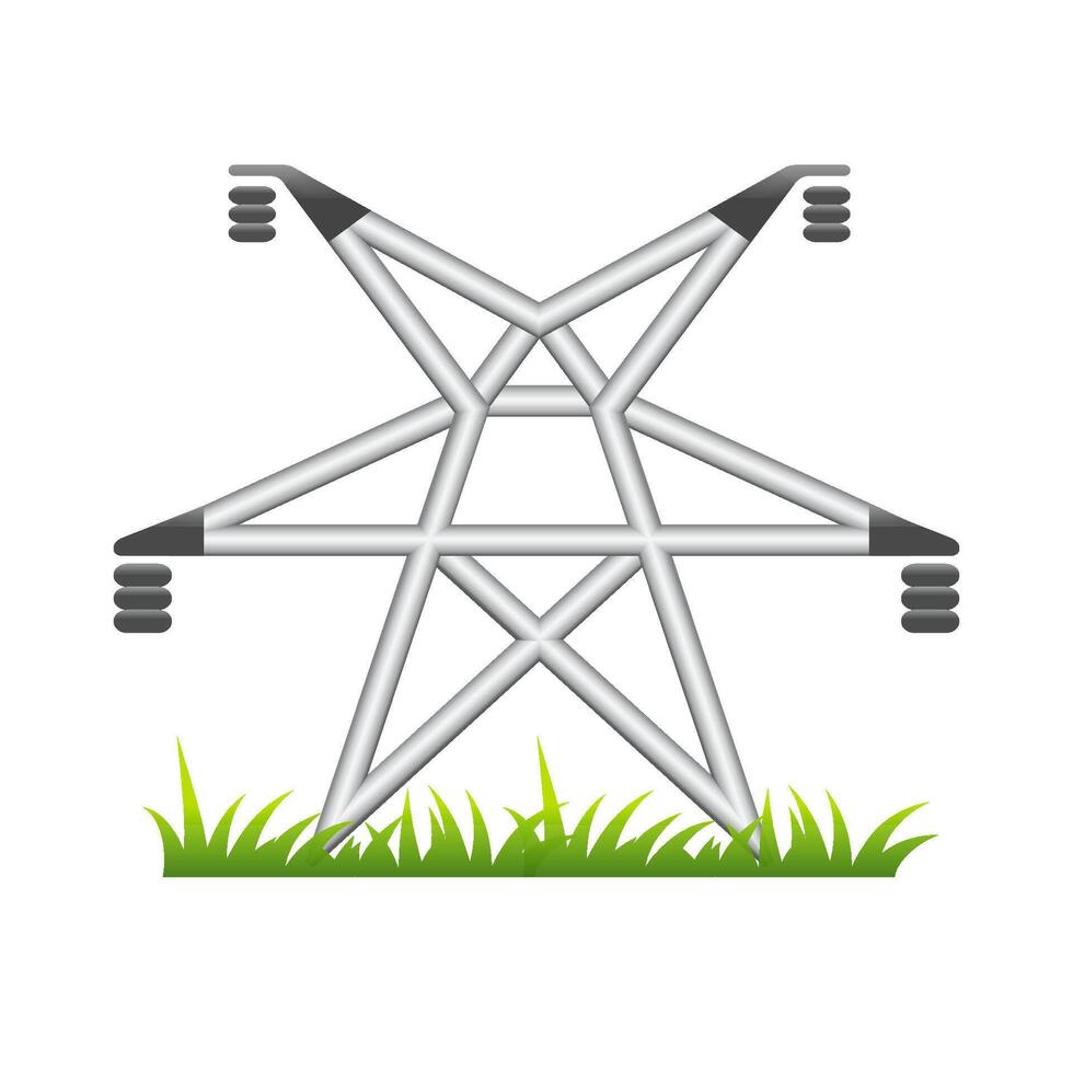 Pylon icon in color. Electricity high voltage vector