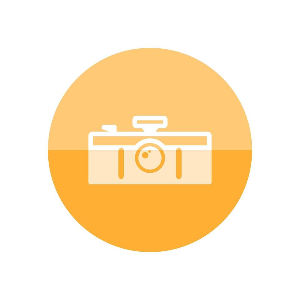 Panorama camera icon in flat color circle style. Landscape nature architecture photography lens vector