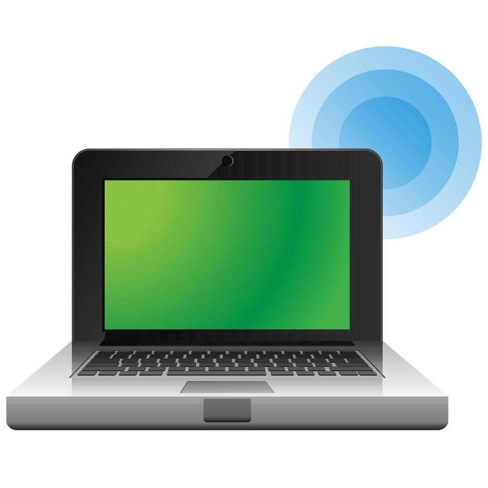 Laptops icon in color. Electronic computer vector