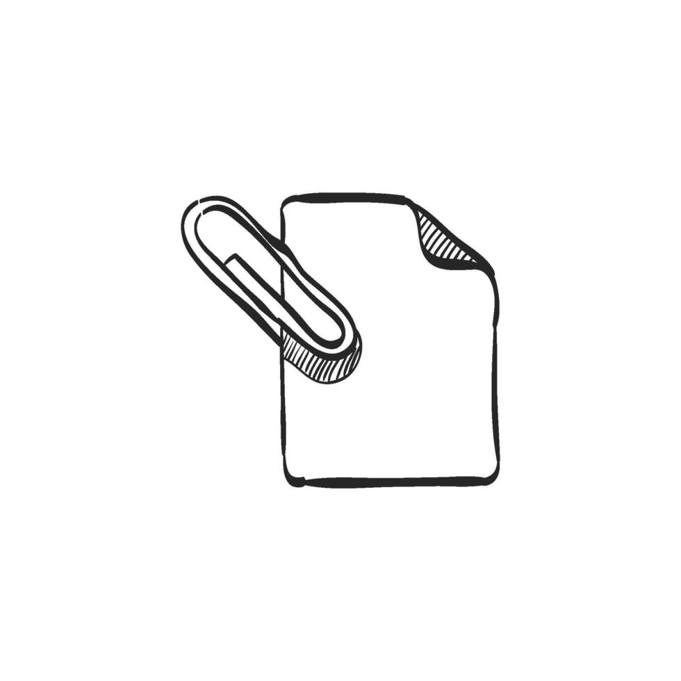 Hand drawn sketch icon attachment file vector