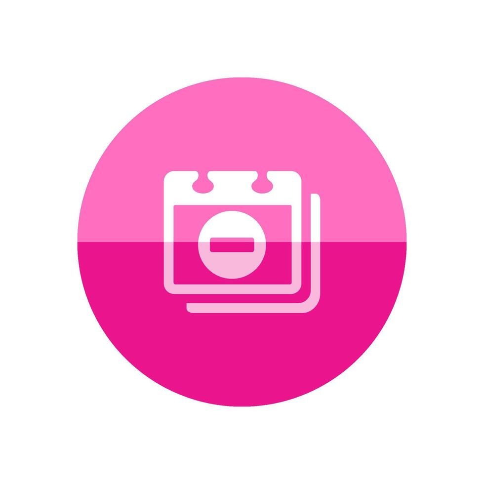Unavailable label icon in flat color circle style. Calendar job work assignment freelance vacation vector