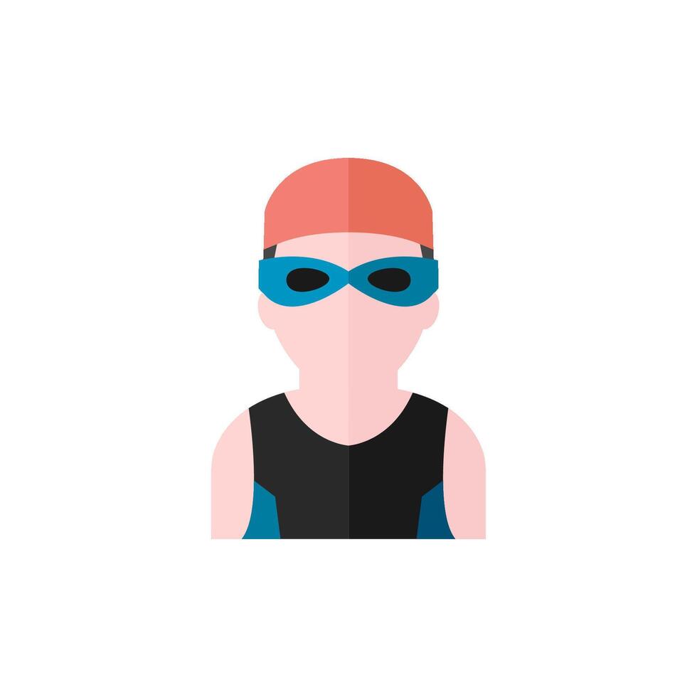 Swimming athlete icon in flat color style. Sport water pool olimpys Olympian vector