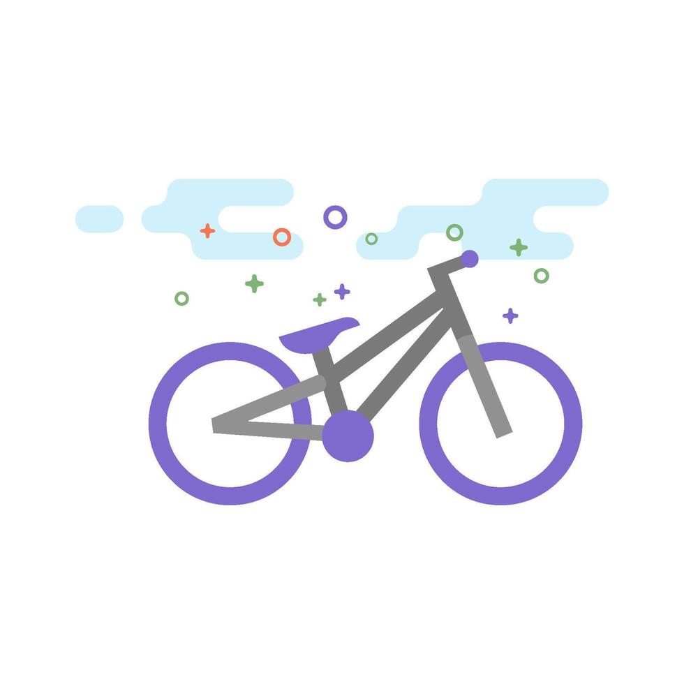 juicio bicicleta icono plano color estilo vector ilustración