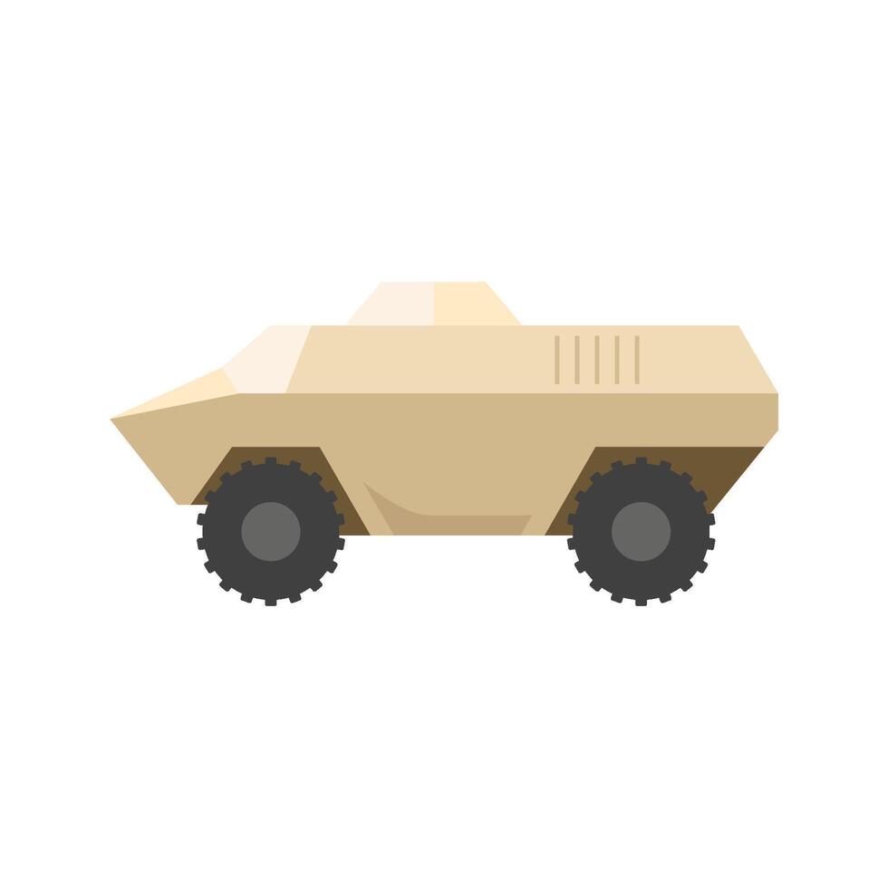 blindado vehículo icono en plano color estilo. militar Ejército transporte bala prueba vector