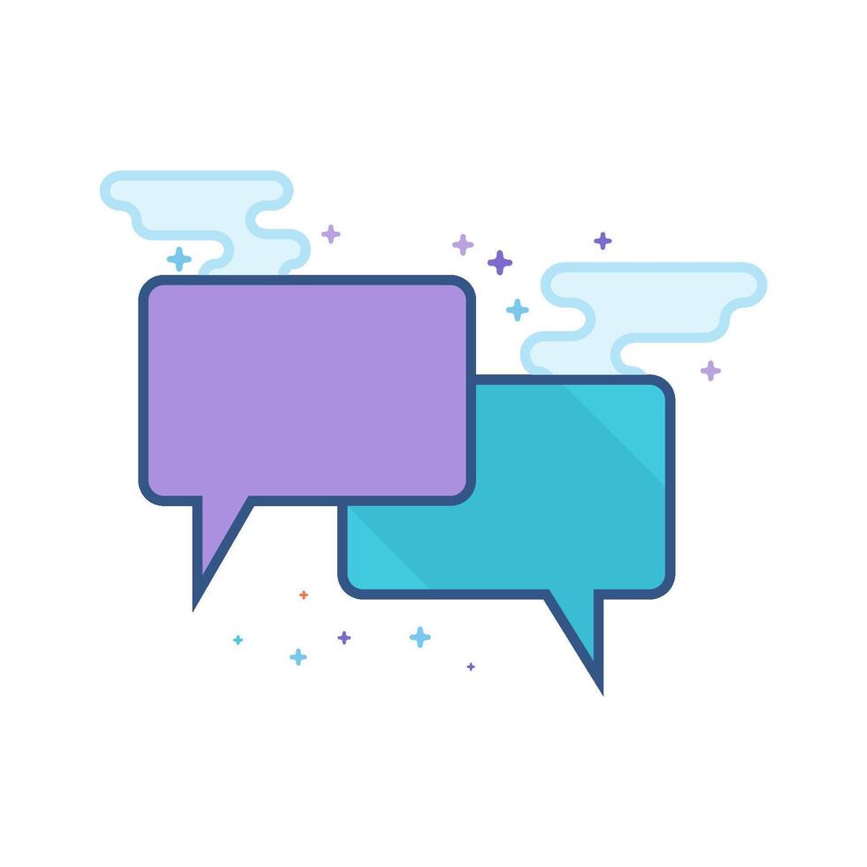 Chatting icon flat color style vector illustration