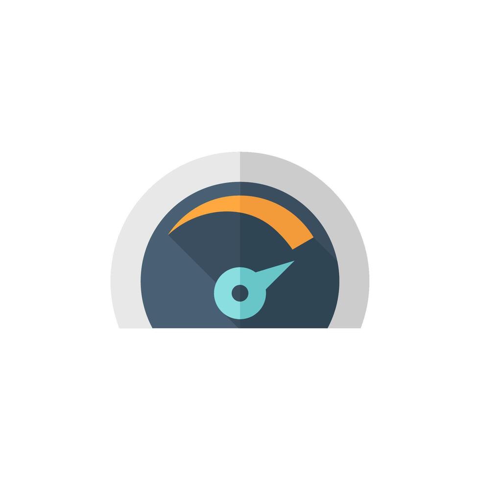 Dashboard icon in flat color style. Control panel, odometer, speedometer vector