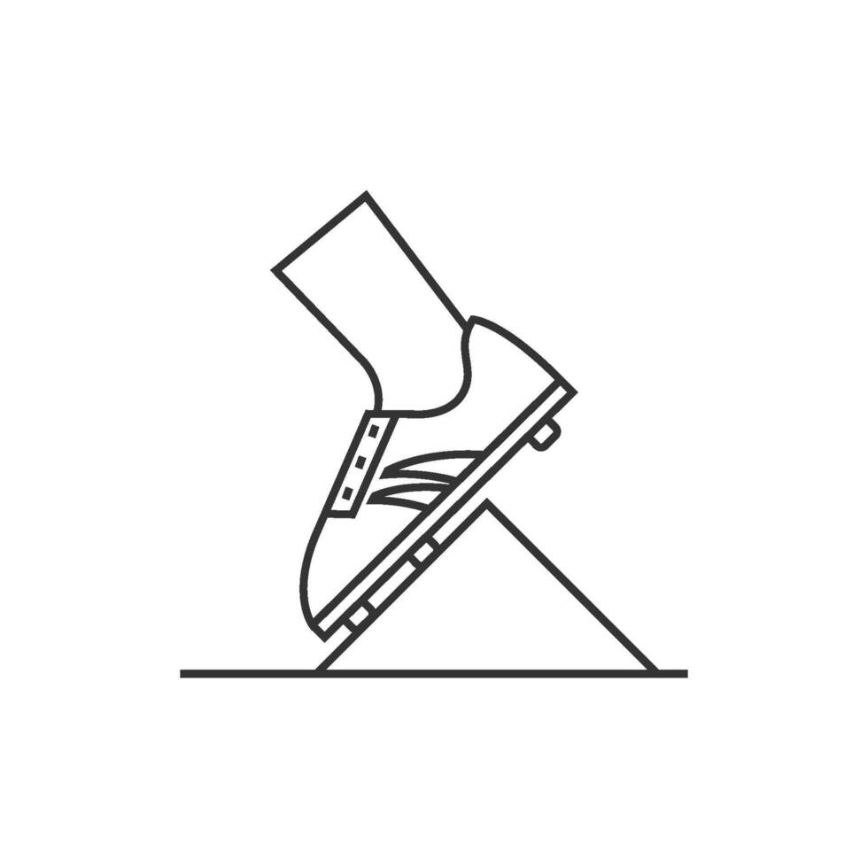 Starting block icon in thin outline style vector