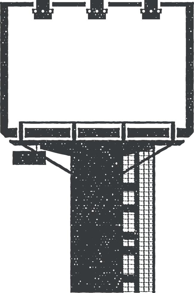 city light advertising billboard vector icon illustration with stamp effect