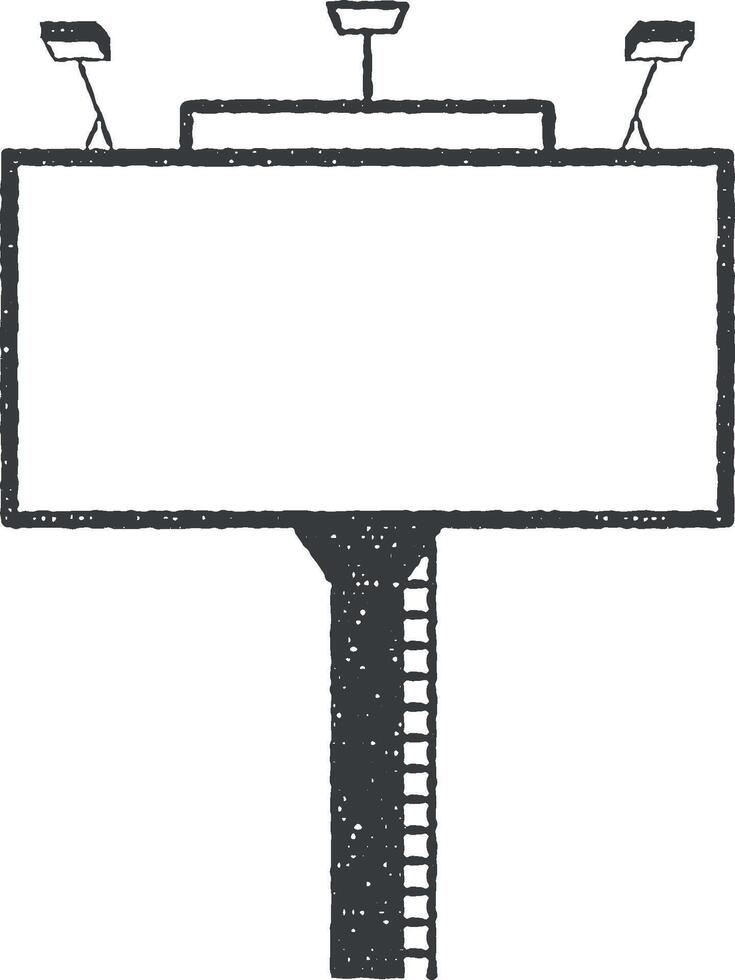 city light advertising billboard vector icon illustration with stamp effect