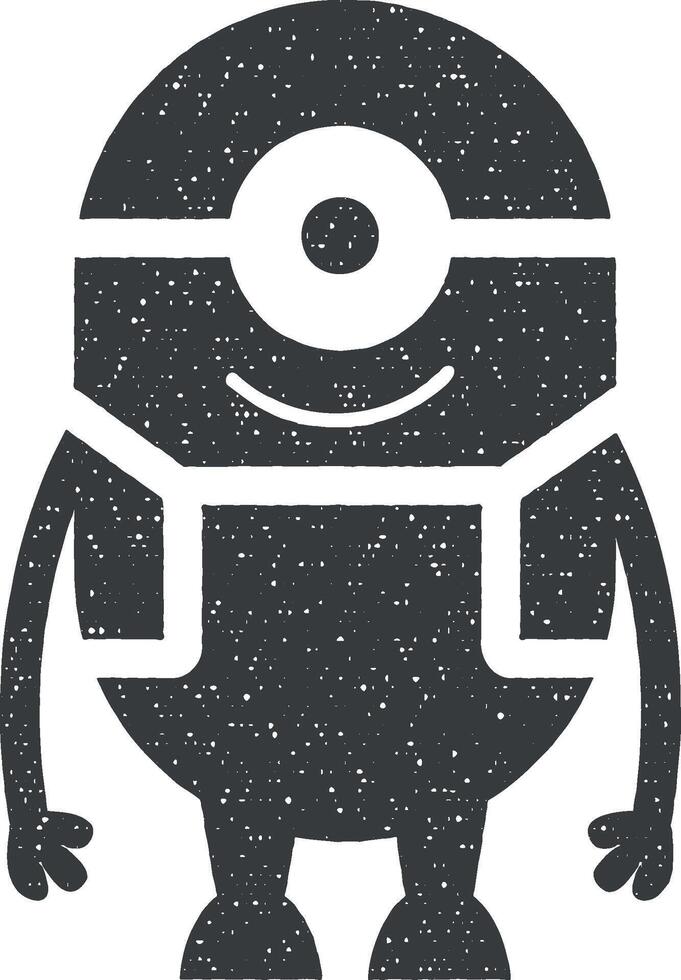 Cartoon toy vector icon illustration with stamp effect