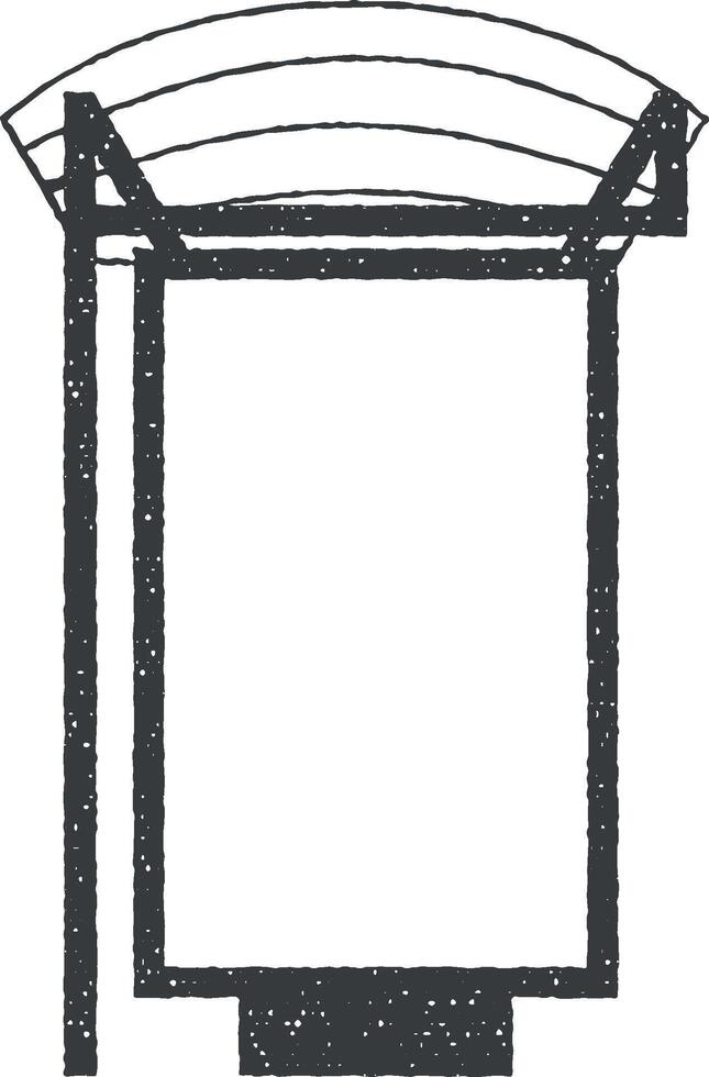 billboard in bus stop vector icon illustration with stamp effect