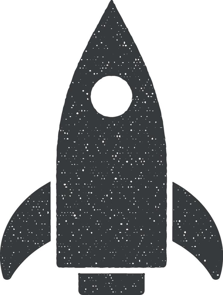 Rocket Launch vector icon illustration with stamp effect
